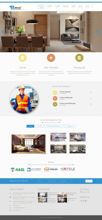 Mẫu thiết kế website thiết kế thi công nội thất