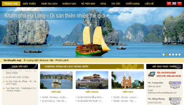 Website du lịch, cẩm nang cho mọi người