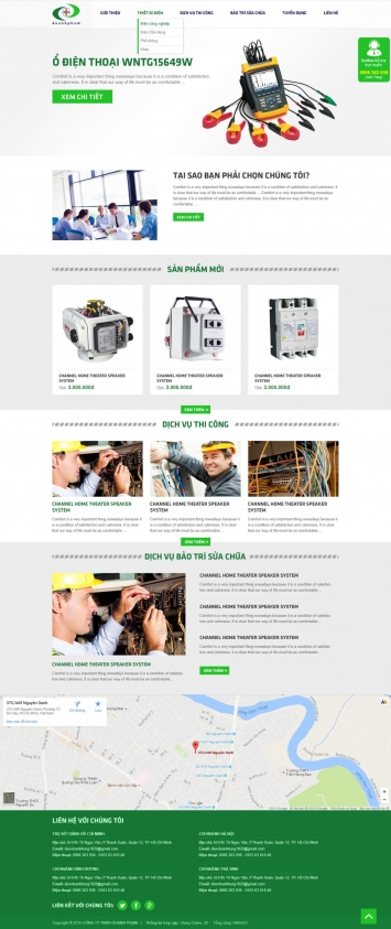 Mẫu giao diện thiết kế website công ty thiết bị điện Dofa