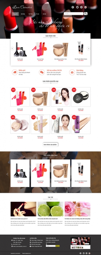 Mẫu thiết kế website bán hàng mỹ phẩm