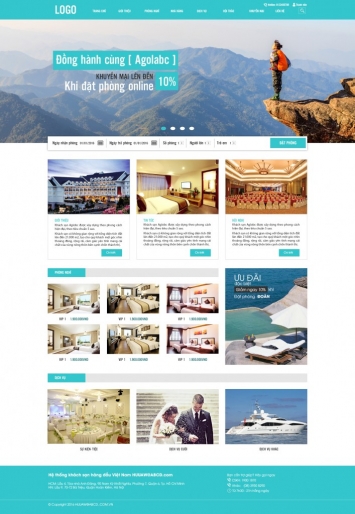 Mẫu thiết kế website giới thiệu đặt phòng khách sạn