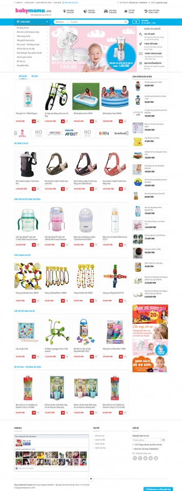 Thiết kế website bán hàng đồ dùng mẹ và bé