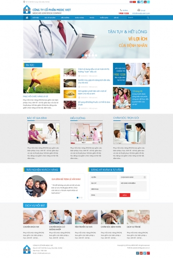 Mẫu thiết kế website trung tâm bác sĩ gia đình